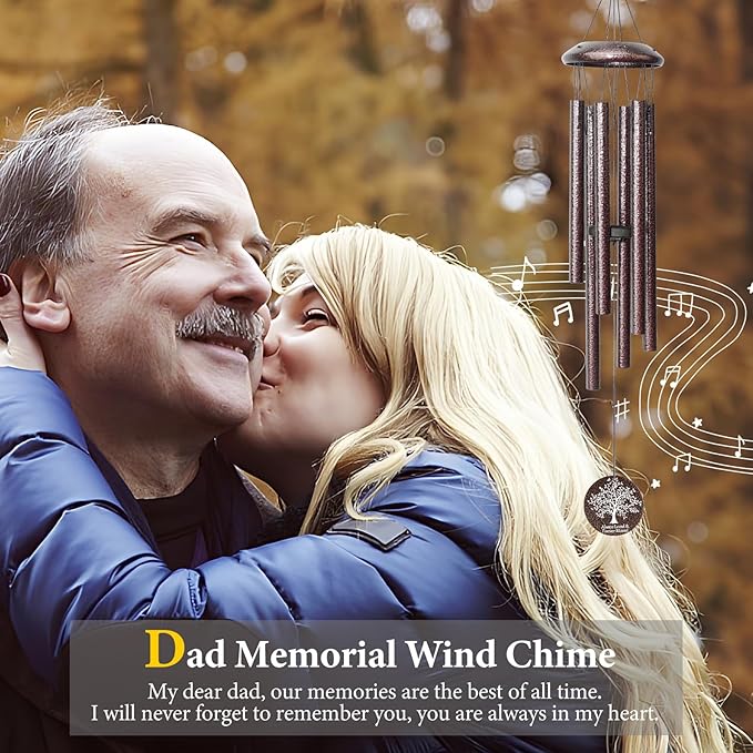 Memorial Gifts for Loss of Dad, 25'' Memorial Wind Chimes for Loss of Father, Sympathy Gifts for Lose of Dad Father, Bereavement/Condolence/Remembrance Gifts