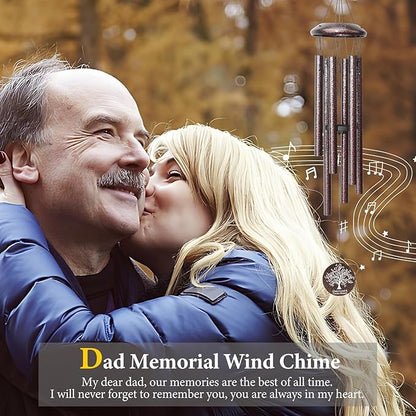 Memorial Gifts for Loss of Dad, 25'' Memorial Wind Chimes for Loss of Father, Sympathy Gifts for Lose of Dad Father, Bereavement/Condolence/Remembrance Gifts