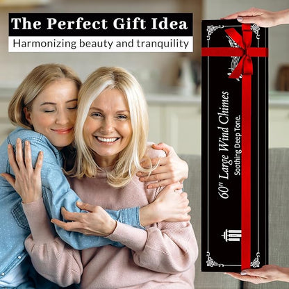 60" Extra Large Wind Chimes for Outside Deep Tone - Soothing Wind Chimes Outdoor Unique, Big Huge Long Windchimes for Outside for Outdoors