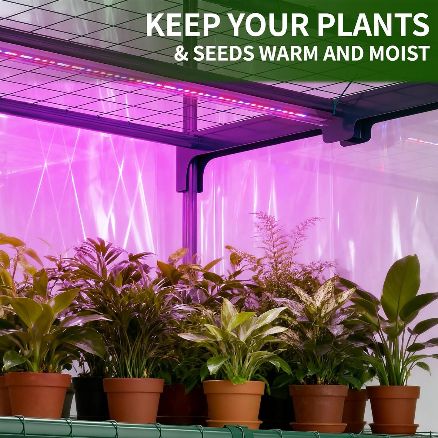 Indoor Greenhouse with Grow Light, 4-Tier 27.6"x19"x63" Mini Greenhouse with Roll-Up Zippered PVC Cover for Seed Starting Trays, Dimmable Grow Light Shelf for Indoor Plants with Timer