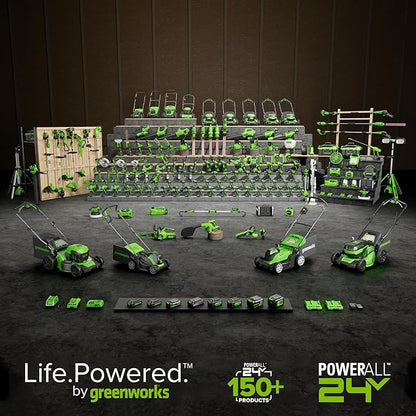 Greenworks 48V (24V x 2) 17" Cordless (Push) Lawn Mower (125+ Compatible Tools), (2) 4.0Ah Batteries and Dual Port Rapid Charger Included