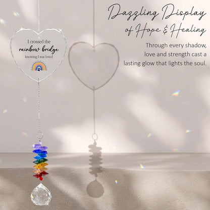 Pet Memorial Suncatcher Dog Cat Loss Sympathy Gift - Rainbow Crystal Prism - Bereavement Keepsake - Pet Lover Gift - Daily Remembrance Ornament