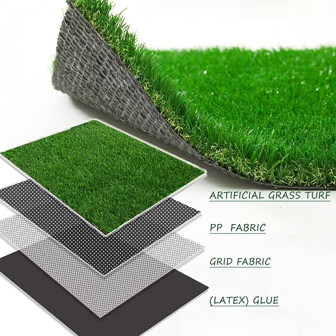 Natural Artificial Grass Turf 9 FT x 79 FT, Heyroll Customized Sizes Thick Faux Grass, 1.38" Indoor Outdoor Garden Rug Landscape Carpet Lawn Synthetic Fake Grass Mat