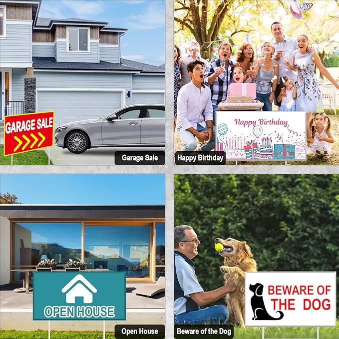 Gtongoko 25 Pack H Frame Yard Sign Stakes Metal, 16.5" x 7" Heavy Duty 9 Gauge Yard Sign Stands for Advertising Board, H Stakes for Custom Garage Sale Sign