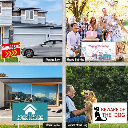 Gtongoko 25 Pack H Frame Yard Sign Stakes Metal, 16.5" x 7" Heavy Duty 9 Gauge Yard Sign Stands for Advertising Board, H Stakes for Custom Garage Sale Sign