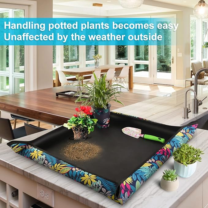 3 PCS 29.5"x 29.5" Waterproof Repotting Mat for Plant Transplanting and Mess Control