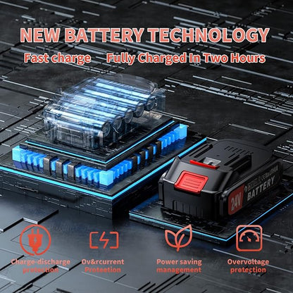 Mini Chainsaw with 2×24V Battery Powered Electric Chain Saw,chain saw are suitable for cutting wood and trimming branches,Mini Chainsaw Cordless With three chains