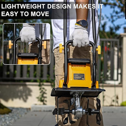 8.5AMP 12Inch Corded Tiller Cultivator 8-inch Depth Rototillers for Gardening, 360RPM Electric Garden Tiller with LT-201D Socket