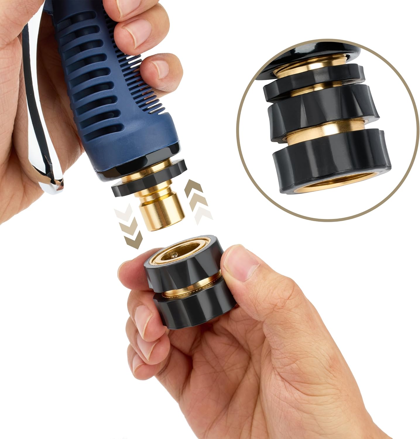 Twinkle Star 3/4 Inch Garden Hose Fitting Quick Connector Male and Female Set (8 Sets) with Extra Rubber Washers