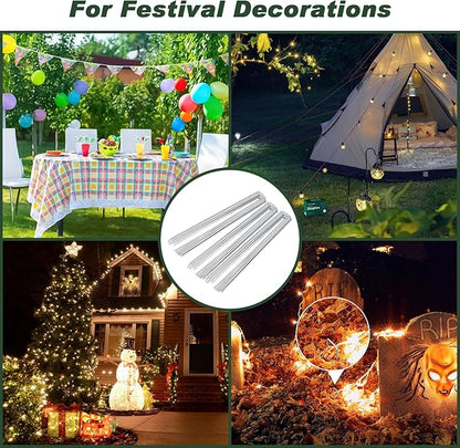 FEED GARDEN 6 Inch 50 Pack Hot-dip Galvanized Landscape Staples Plant Cover Stakes 11 Gauge Tent Stakes Garden Stakes Landscaping Fabric SOD Pins Yard Stakes for Decoration Weed Barrier Fabric