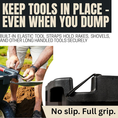 Heavy-Duty Garden Cart on Wheels – 7 Cu. Ft. 2-in-1 Utility Wagon & Wheelbarrow, Push or Tow Design, 1200 lb. Capacity, All-Terrain Utility Cart with 13" No-Flat Wheels