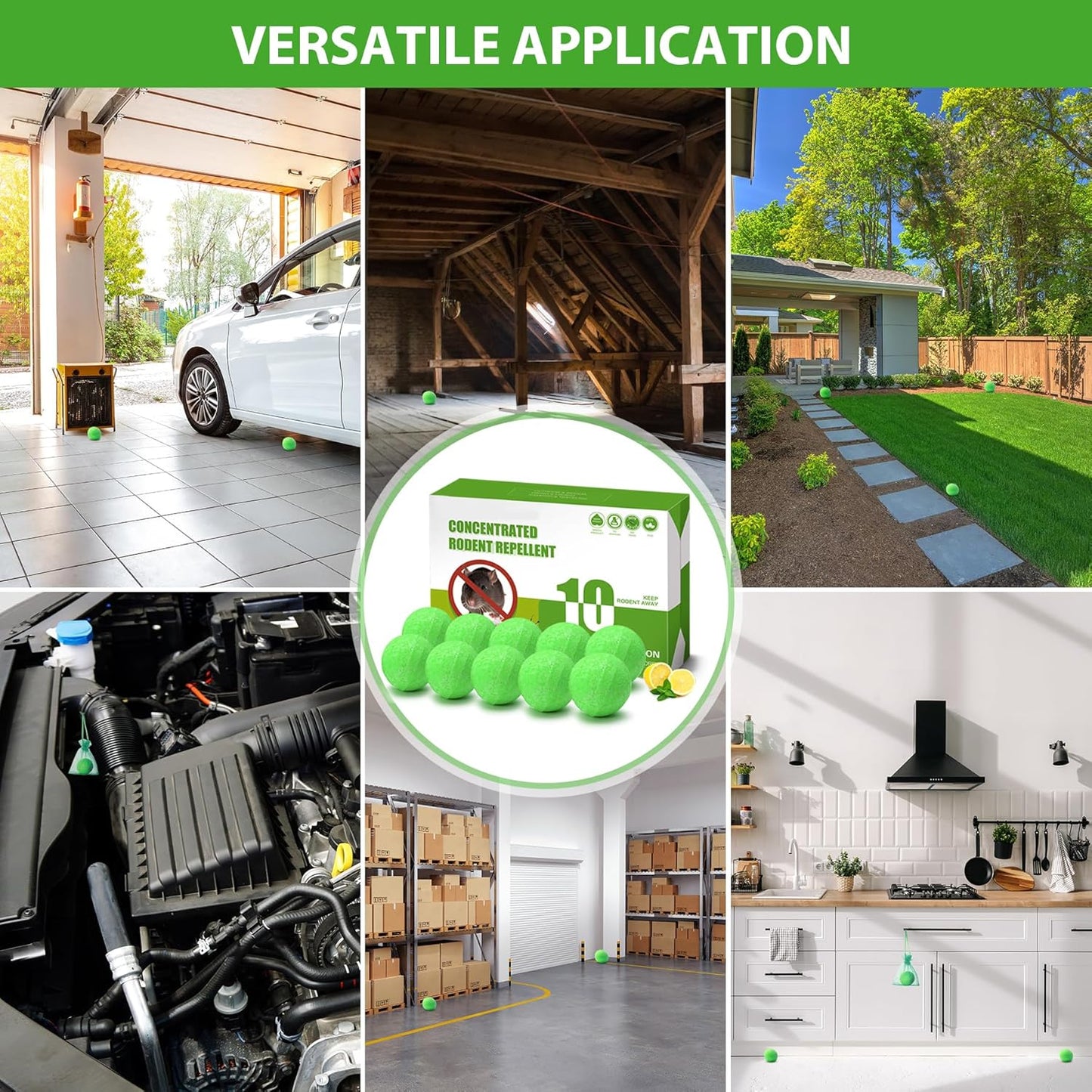 Rodent Repellent Balls,10Pcs Mouse Repellent Balls Peppermint Oil for Mice Squirrel Mole Pests, Natural Pest Control Pouches for Indoor Outdoor Kitchen Car Warehouse, Safe for Pets & Family