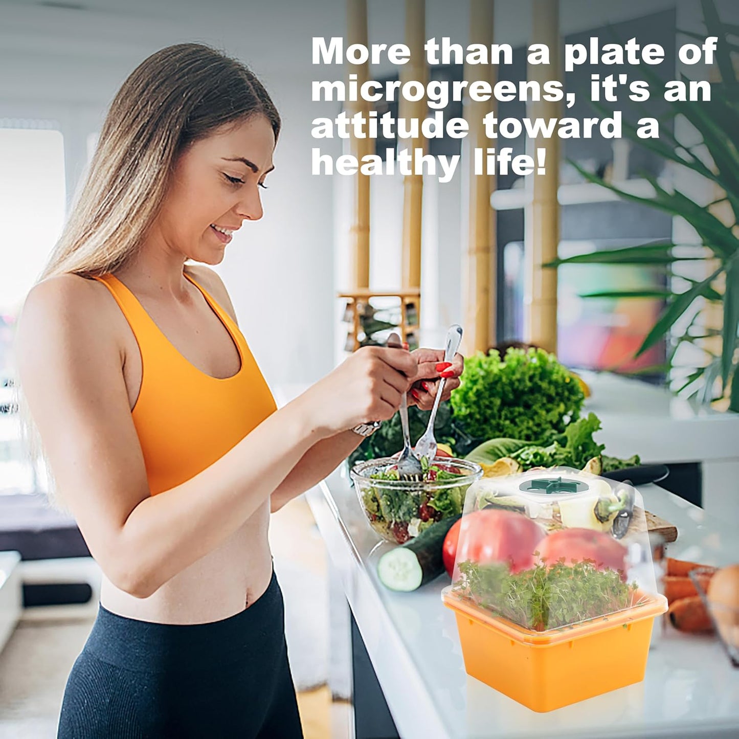 Microgreen Growing Trays, LUVCSOY Sprouting Tray with Humidity Dome, 1.2 mm Small Mesh Holes, BPA Free, Sprouter Kit for Growing Mirco Seeds, Like Broccoli, Alfalfa, Radish, Clover - 4 Pack | Colorful