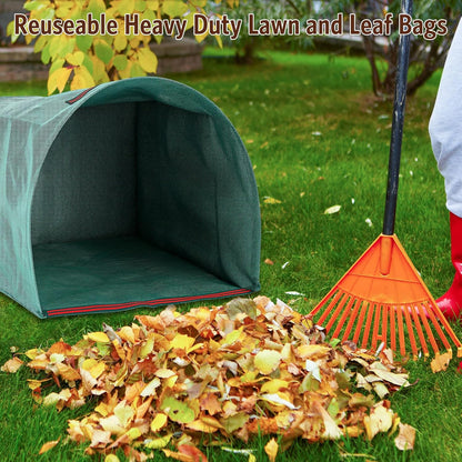 Berlune 4 Pack 72 Gallon Garden Bags for Debris Extra Large Dustpan-type Lawn Yard Waste Bags with 2 Pairs Gardening Gloves Reusable Heavy Duty Lawn and Leaf Bag for Parties, Laundry, Camping