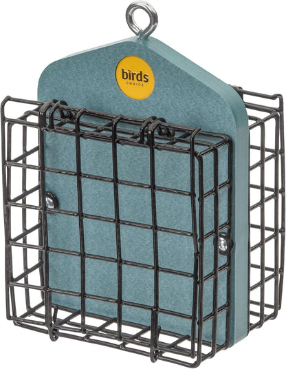 Bird's Choice Suet Feeder for Two Cakes in Lake Blue Recycled Plastic