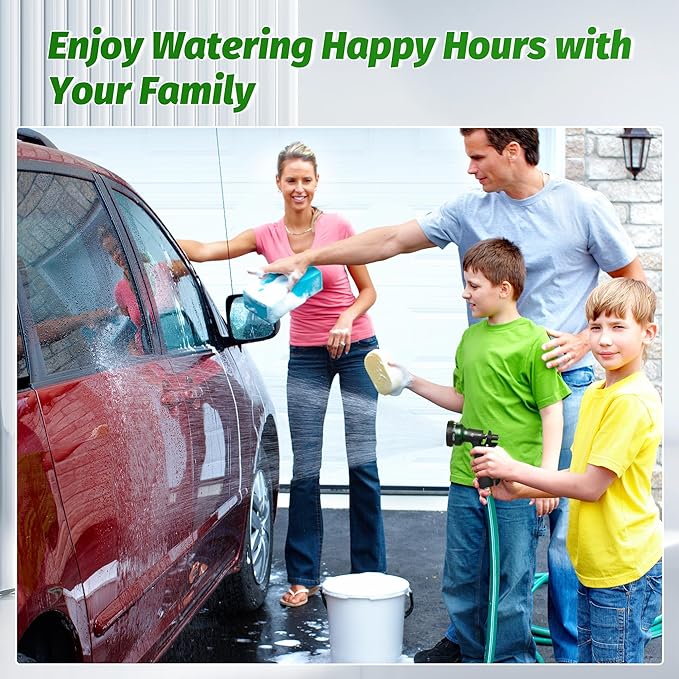 AUTOMAN Garden Hose Nozzle, Water Sprayer Nozzle with 7 Adjustable Watering Patterns,Slip Resistant Nozzle for Plants,Lawn,Washing Cars,Window Cleaning,Showering Pets & Outdoor Fun.