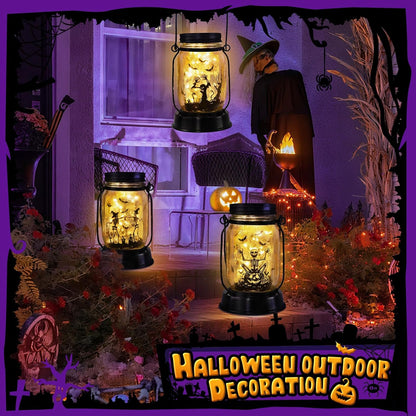 Halloween Decorations Gifts for Women/Men Halloween Skeletons Solar Lanterns Skeleton Decorations Outdoor Lights Solar Garden for Yard, Patio,Backyard,Porch Torches Light