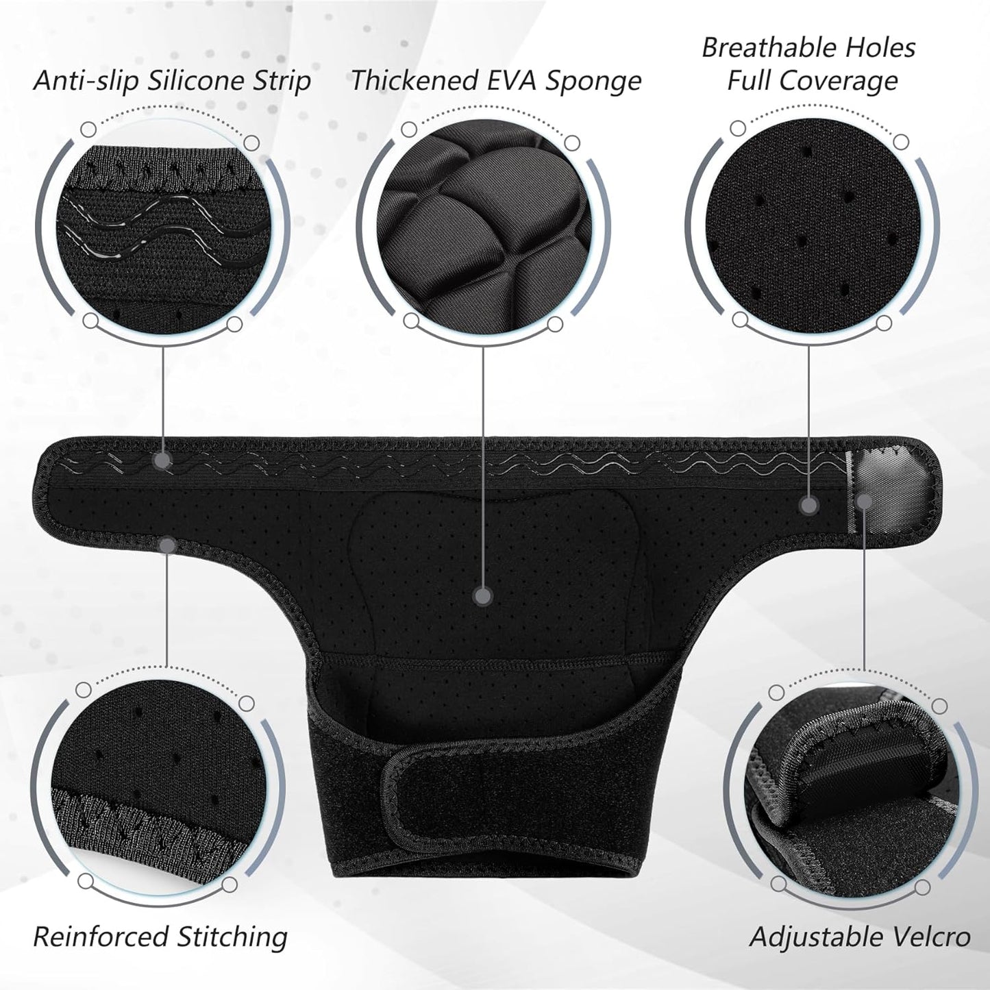 Wanlvhu Women Men Knee Pads for Gardening, House Cleaning, Construction Work, Volleyball, Adjustable Flooring Kneepads Kneeling Cushion with Thick EVA Foam Padding (Black, Medium)