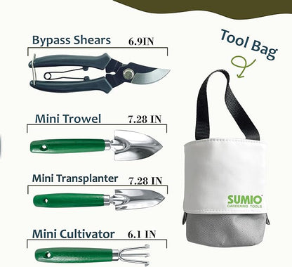 SUMIO Mini Garden Tool kit, Desk Indoor Plant Tool Set, Portable Garden Tool Set, Succulent Tools Kit, Office Planting