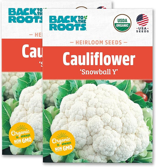 Back to The Roots 100% Organic Heirloom Seeds - Cauliflower Value Pack (1g Total)