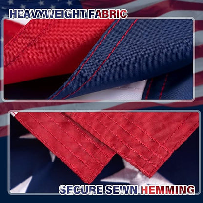 XIFAN Premium American Flag 2x3 Outdoor, Heavy Duty 210D Tough Polyester, Long Lasting US Flags for High Wind Outside with Embroidered Stars, Sewn Stripes, Brass Grommets