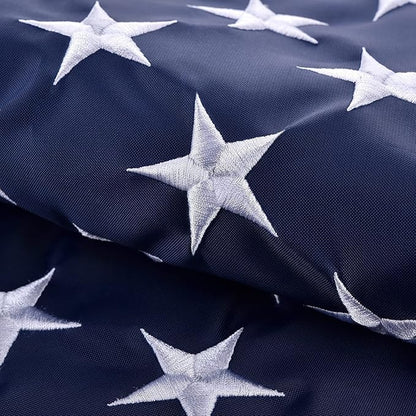 American Flag 10x15 FT, Large US Flag USA High Wind with Embroidered Stars, Sewn Stripes, Brass Grommets, Durable Outdoor Outside