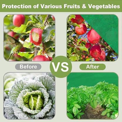 Winter Frost Cloth Plant Frost Protection Covers 10 FT x 20 FT Reusable Cold Weather Green Plant Covers Outdoor - Outdoor Frost Cloth for Protection, Seasonal Delay