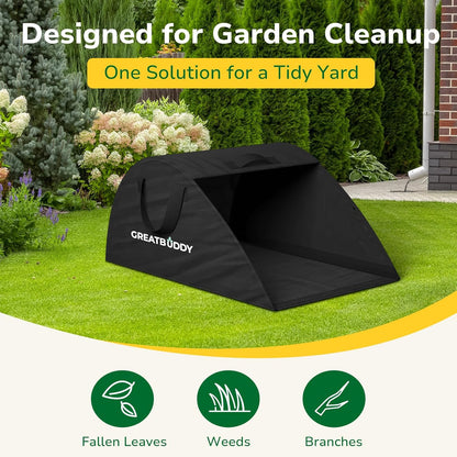 GreatBuddy Leaf Collector, Portable Lawn Bag, 26 Gallon Yard Waste Bag Oxford Fabric for Garden, Reusable Heavy Duty Dustpan Bag with Handles, Leaf Cleanup Tools for Debris, Grass and Trash