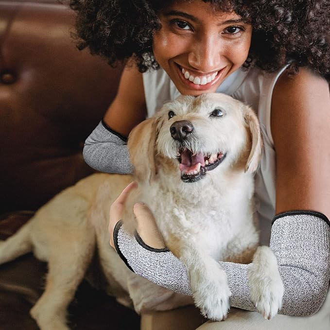 Evridwear Protective Arm Sleeves Cut Resistant Farmers Sleeves for Men Work, Gardening, Farming, Arm Protectors for Thin Skin and Bruising (Large, With Thumb Hole)