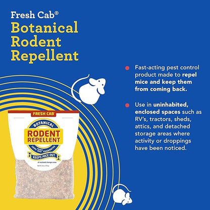 EarthKind Fresh Cab Rodent Repellent & Pouch Pod - Botanical Rodent & Mouse Repellent - Made with Plant Fibers & Essential Oils - Pest Repellent - 6-Pack Plus 1 Pouch Pod
