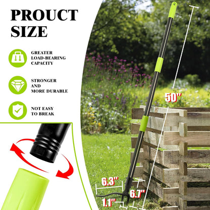 4-Claw Stand-Up Weeder Puller with 50" Long Handle, Dandelion Weed Puller Tool,Heavy Duty Weed Puller for Garden & Lawn Care, Easily Weed Removal Without Bending or Kneeling