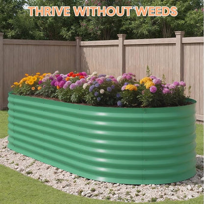 8x4x2 ft Galvanized Raised Garden Bed Outdoor, 24 in Tall Metal Planter Box for Flowers Herbs Vegetables, Rust-Resistant Raised Garden Beds for Gardening, Easy Assembly Outdoor Garden Box & Planters