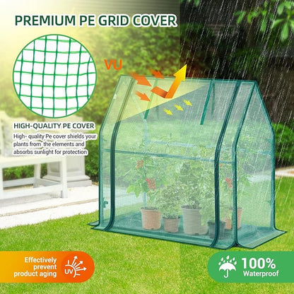 Mini Greenhouse for Indoor Outdoor: Ohuhu Tabletop Portable Green House with Waterproof Pad for Small Plants Nursery Germination, 36"x18"x33" Heavy-Duty PE Cover Green