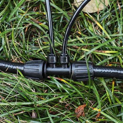 Bonviee 10 Pack 1/2” to 1/4” Reducing Tee Connectors, Split 1/2” Tubing into Two 1/4” Branches, Push-to-Connect Quick Install Drip Irrigation Fittings, Leak-Proof Adapter for Garden, Lawn, Greenhouse