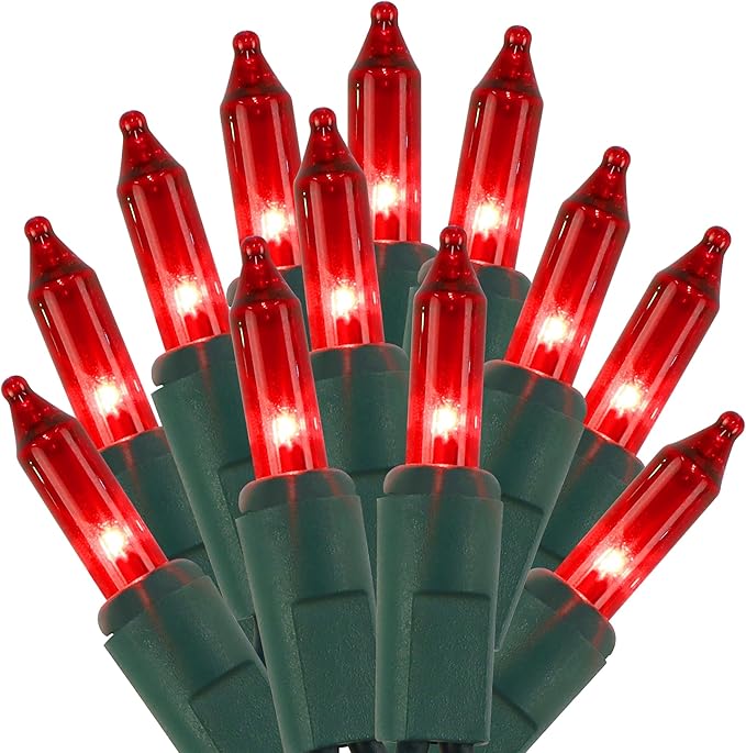 3 Pack Red Christmas String Lights, 100 Count Each, Incandescent Mini Christmas Lights, Connectable Xmas Tree Light for Indoor Outdoor Garland Birthday Holiday Wedding Festival Party