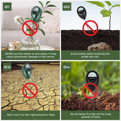 Plant Moisture Meter, Plant Water Meter, Soil Moisture Meter for House Plants for Garden, Lawn, Farm, Indoor & Outdoor Use, No Batteries Required (Green + Black)