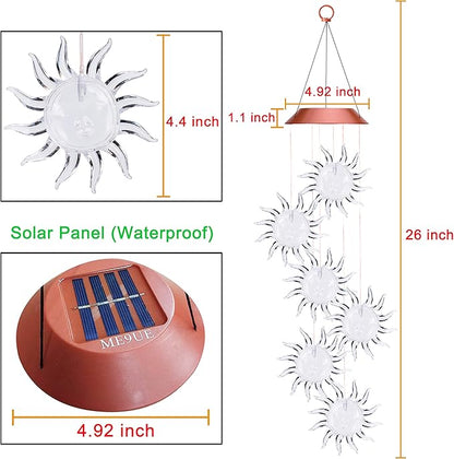 ME9UE Solar Sunflowers Wind Chimes, Outdoor Waterproof Mobile Romantic Color-Changing LED Solar Powered Wind Chimes Lights for Home, Yard, Night Garden, Party, Festival Decoration, Valentines Gift