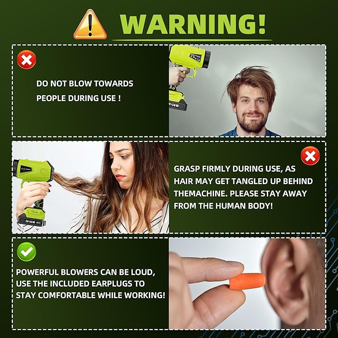 Cordless Leaf Blower, 2 x 21V 3000mAh Batteries, Lightweight & Adjustable Speed, 500W Power, 464 CFM, 50,000 RPM, Ideal for Yard & Garden Cleanup