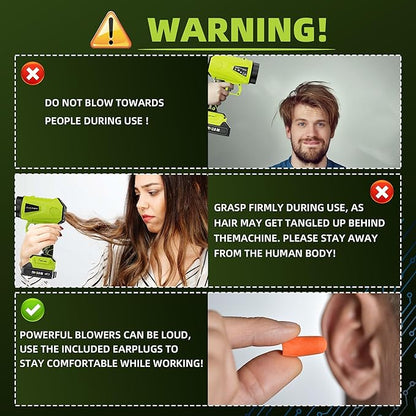 Cordless Leaf Blower, 2 x 21V 3000mAh Batteries, Lightweight & Adjustable Speed, 500W Power, 464 CFM, 50,000 RPM, Ideal for Yard & Garden Cleanup