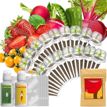 LYKOCLEAN Red Heirloom Cherry Tomato Seed Pod for AeroGarden, idoo, Ahopegarden Hydroponics Garden, 18-pods (350 Seeds+, Include Red Chili, Purple Bell, Green, Yellow Pepper, Golden, Red Cherry Tomato