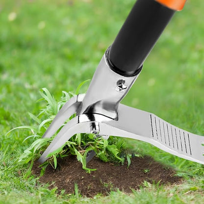 50” Weed Puller Tool, Heavy-Duty Weeder Tool with Long Handle, 4-Claw Metal Stand up Weeding Tool with Easy-Eject Mechanism for Crabgrass, Dandelion, Garden Tools for Seniors
