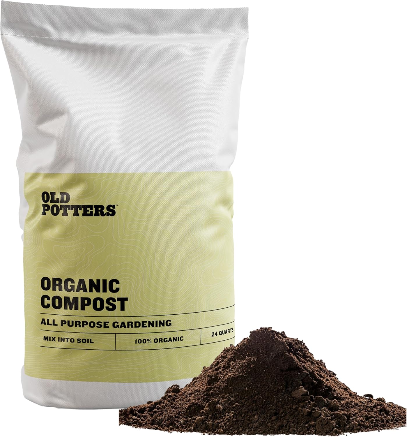 Old Potters Organic Compost - Plant Based Potting Soil - Home, Garden Fertilizer - Complete Food - Boosts Plant Growth - Use for Indoor and Outdoor Farming ~25 lbs (24 Quarts)