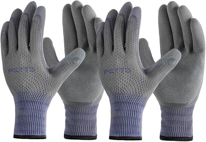 Gardening Gloves for Men, 6 Pairs Garden Gloves with Rubber Coating – for Weeding, Digging, Raking, Pruning Breathable Working Gloves（Medium/8）