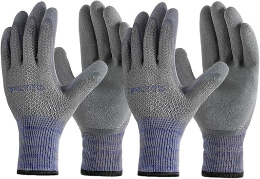 Gardening Gloves for Men, 3 Pairs Garden Gloves with Rubber Coating – for Weeding, Digging, Raking, Pruning Breathable Working Gloves（Medium/8）