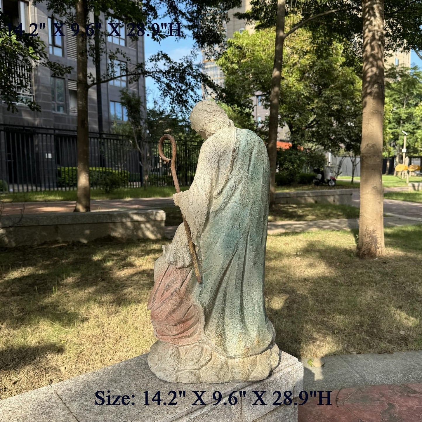 Holy Family Garden Statue Outdoor Sculpture H29inch Patio Yard Decorative Figurine Indoor Entryway Hallway Decoration