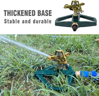Metal Pulsating Impact Lawn Sprinkler w/Metal Base, Adjustable Heavy Duty Circular Zinc Impulse Water Sprinkler for Lawn Yard and Large Area, Water Coverage up to 5,800 Sq. ft