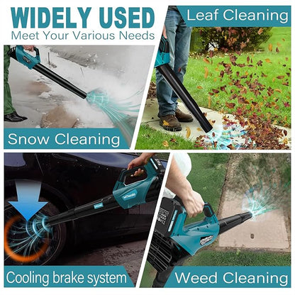 2025 Upgrade Leaf Blower,Leaf Blower Cordless with 2 * 2.6AH Batteries and Fast Charger, 450CFM &150MPH and 2 Speed Mode, Lightweight Electric Leaf Blowers for Lawn,Yard, Leaves, Dust,Snow Care (BLUE)