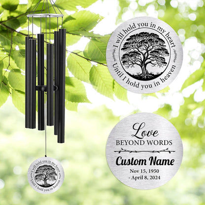 Personalized 36" Bereavement Wind Chimes for Outside, Memorial Gift in Remembrance of a Loved One, Sympathy Gift for Loss of Mother Father Husband, Garden Patio Decor