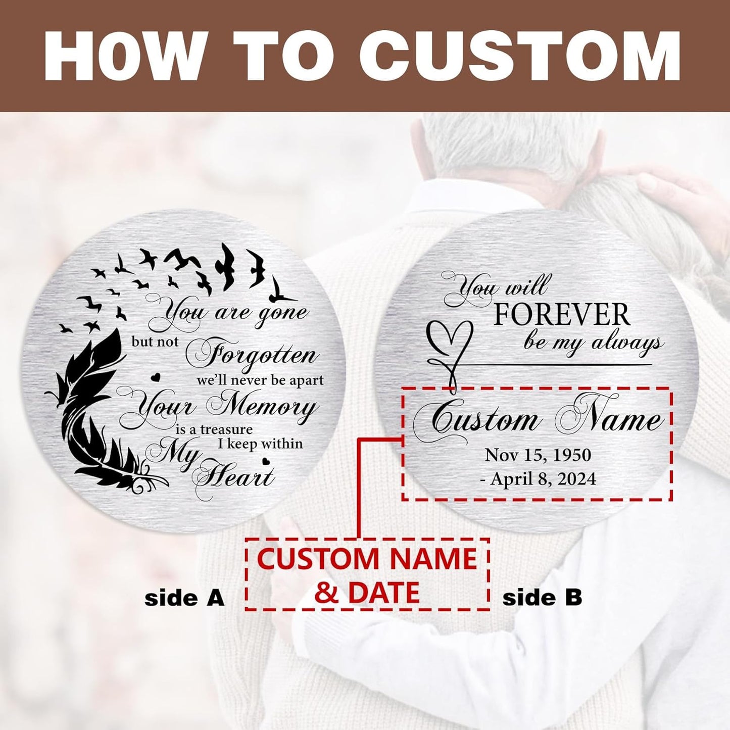 Personalized 36" Bereavement Wind Chimes for Outside, Memorial Gift in Remembrance of a Loved One, Sympathy Gift for Loss of Mother Father Husband, Garden Patio Decor