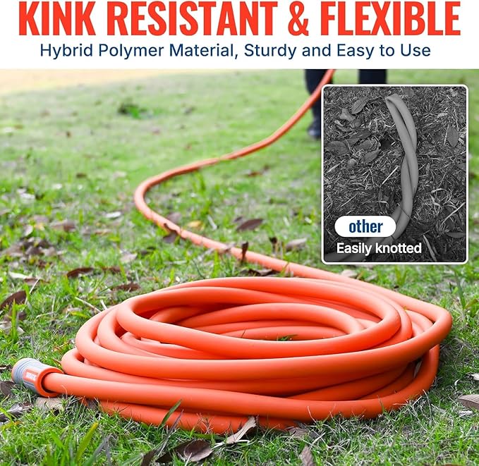 YAMATIC Heavy Duty Short Garden Hose 5/8 in x 10 ft with Swivel Fitting, Super Flexible Leader hose,All-weather, Lightweight, Burst 600 PSI